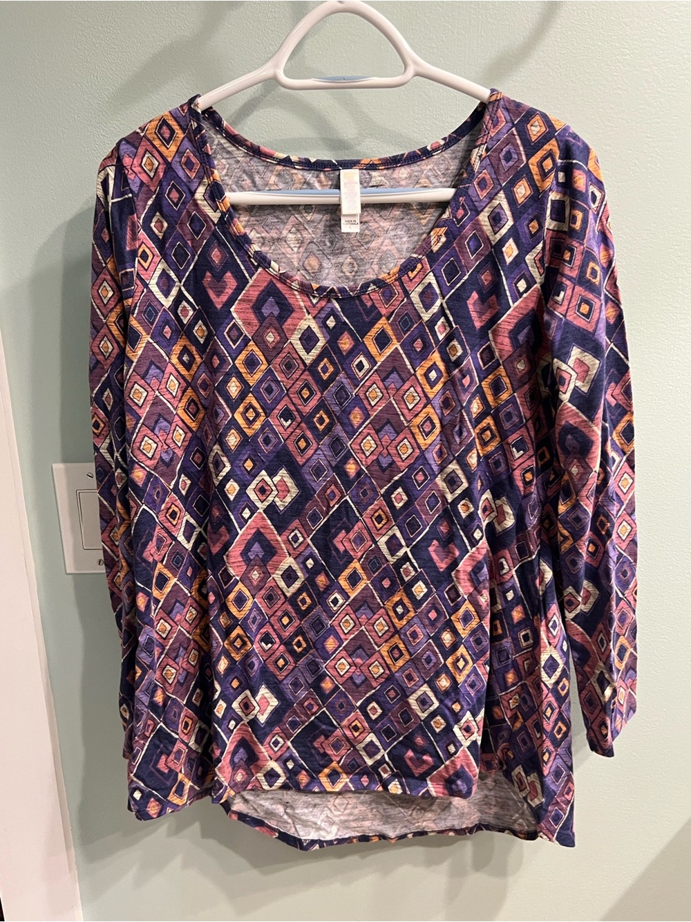 LulaRoe Purple Long-Sleeve Lynnae Top